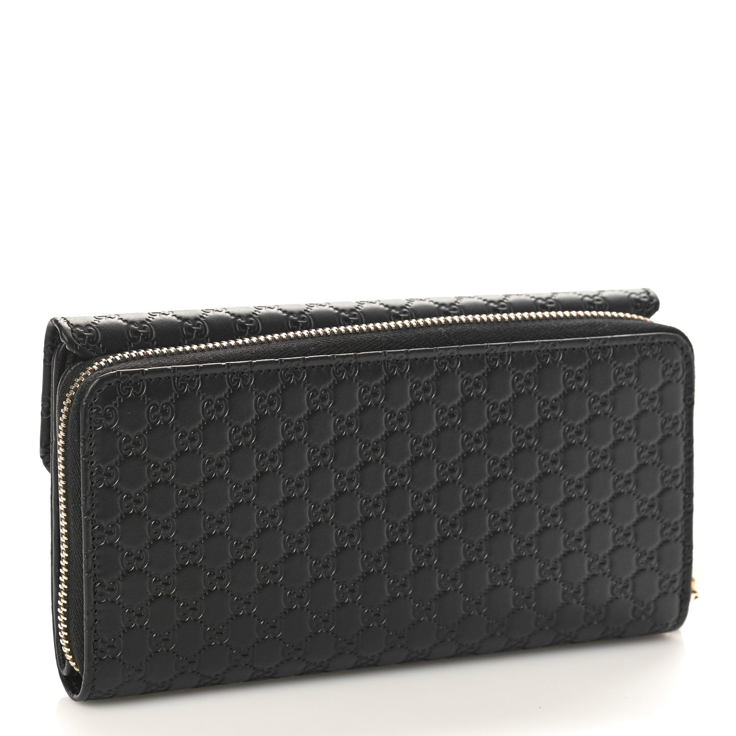 Soft Microguccissima Continental Zip Wallet Black