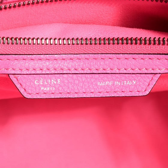 Drummed Calfskin Mini Luggage Fluo Pink