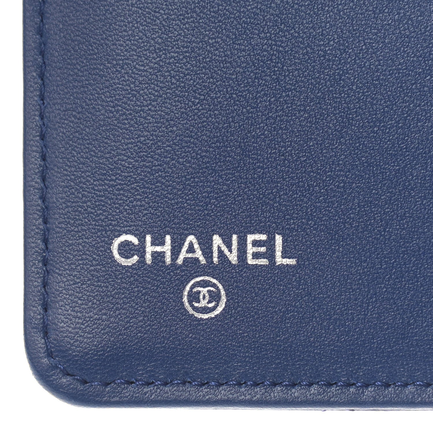 Chanel Lambskin Quilted Yen Wallet Dark Blue 7 of 13