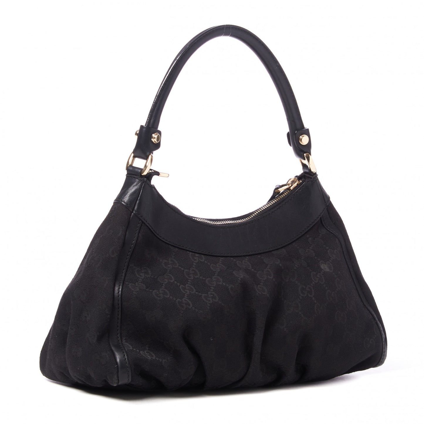 Monogram Medium D Gold Ring Hobo Black