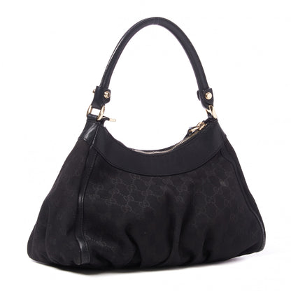Gucci Monogram Medium D Gold Ring Hobo Black 2 of 9