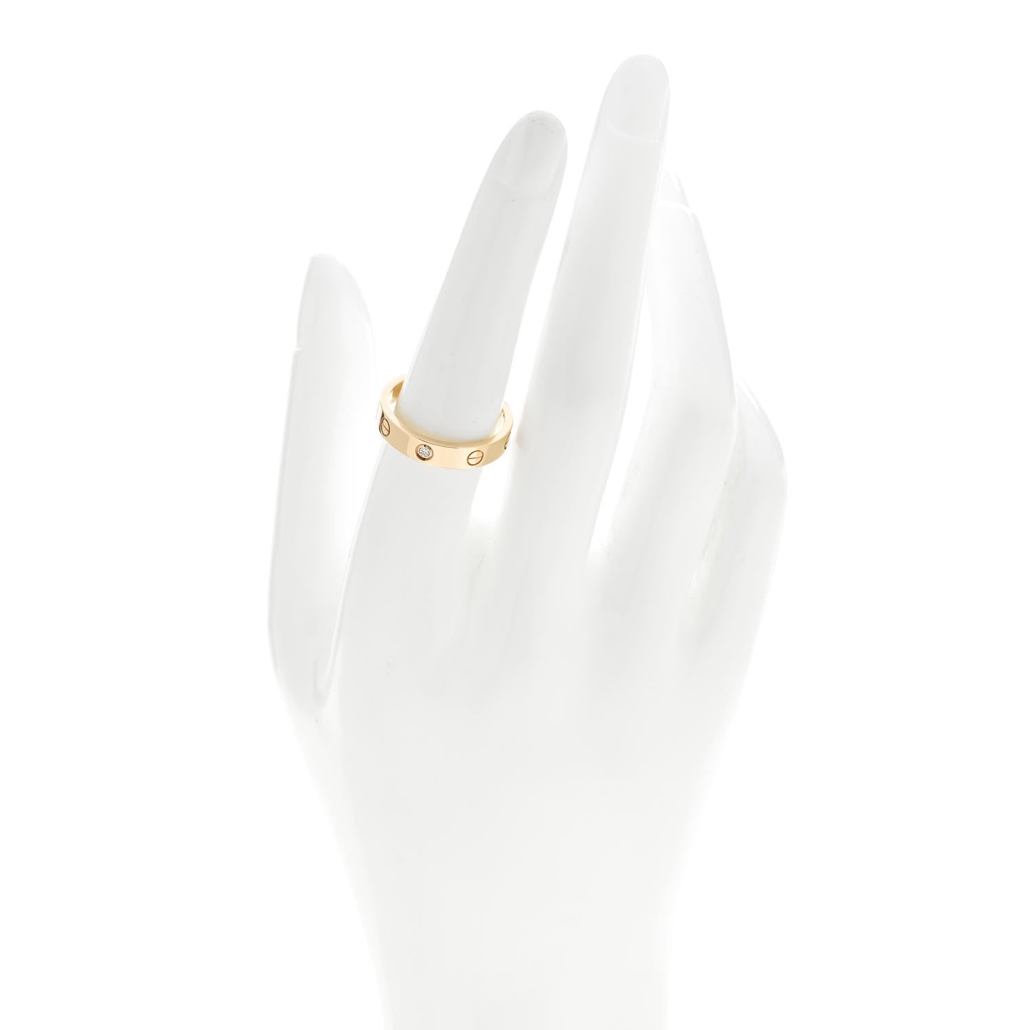 Cartier 18K Yellow Gold Diamond 4mm LOVE Wedding Band Ring 56 7.5 2 of 6