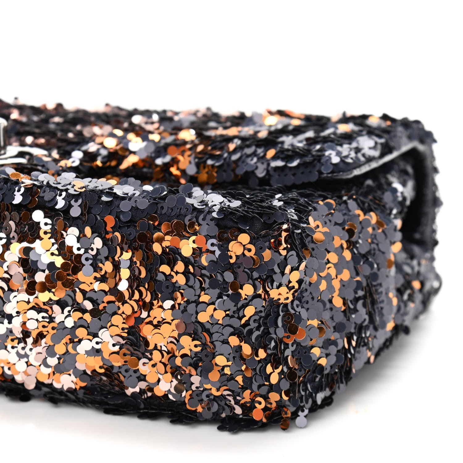 Chanel Sequin Mini Rectangular Flap Blue Gold 10 of 11