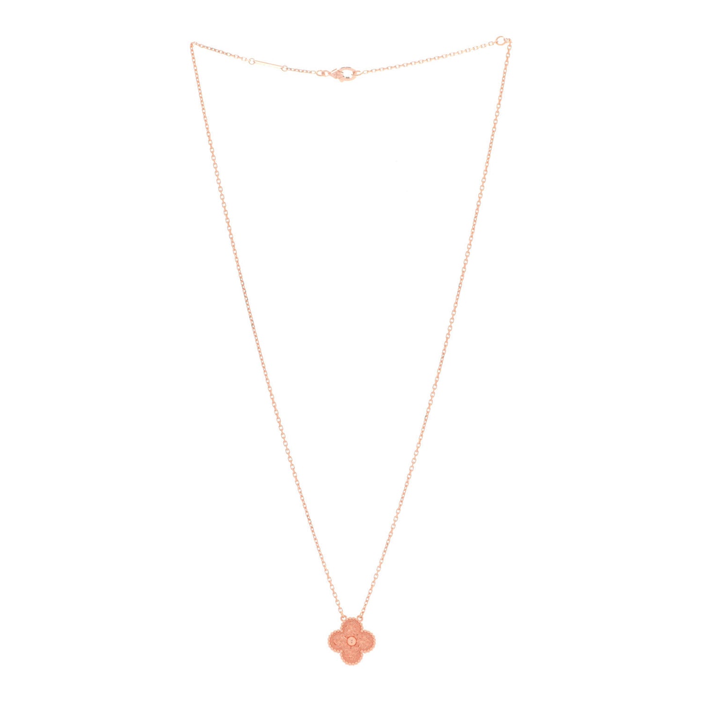 18K Rose Gold Vintage Alhambra Pendant Necklace
