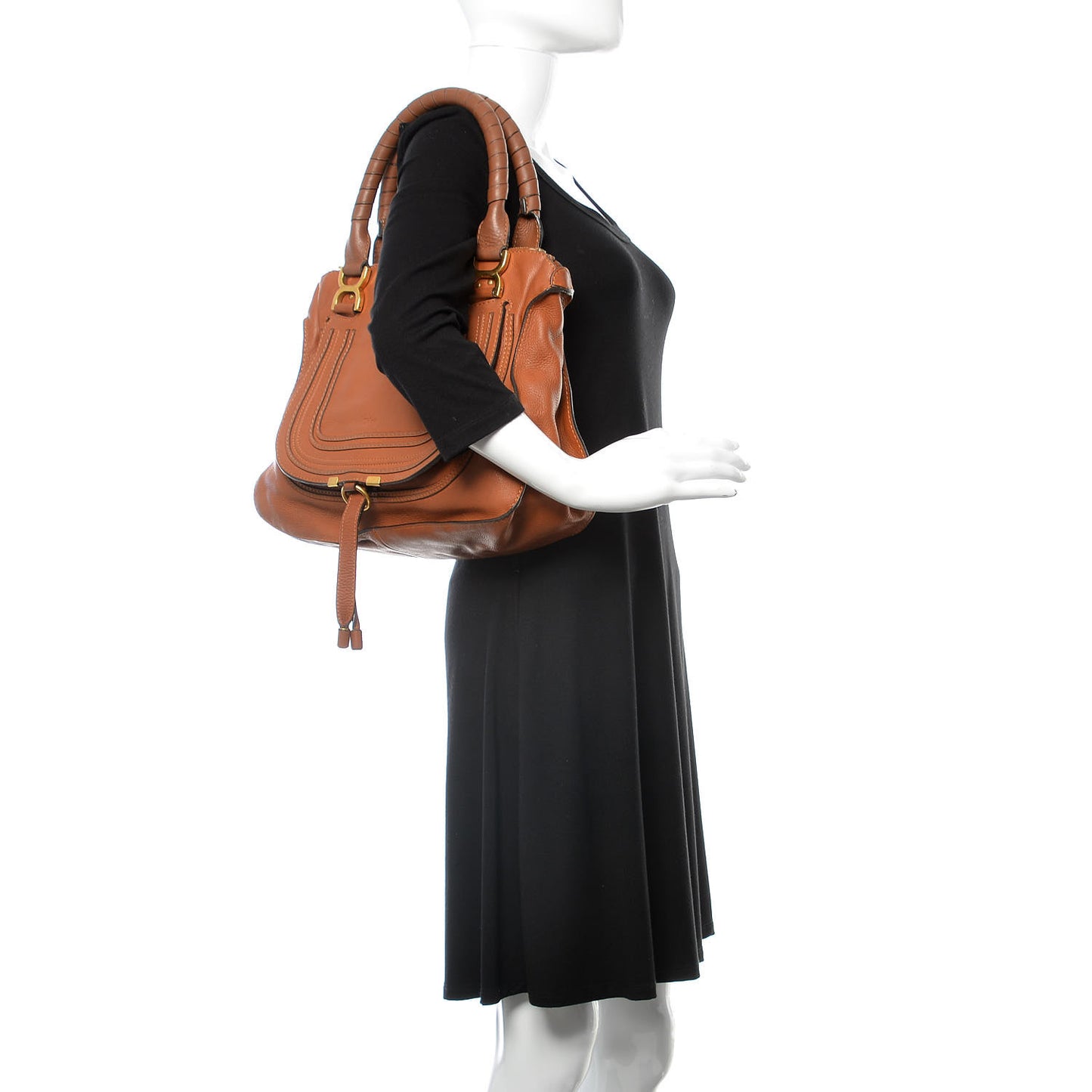 Calfskin Medium Marcie Satchel Tan