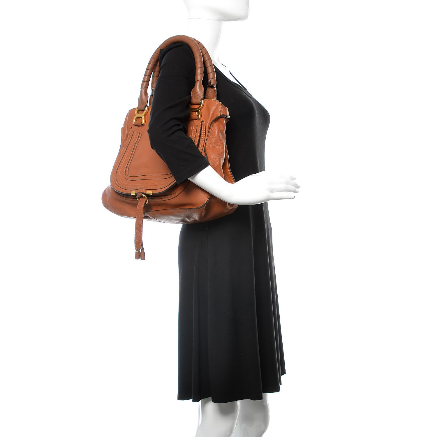 Chloe Calfskin Medium Marcie Satchel Tan 2 of 15