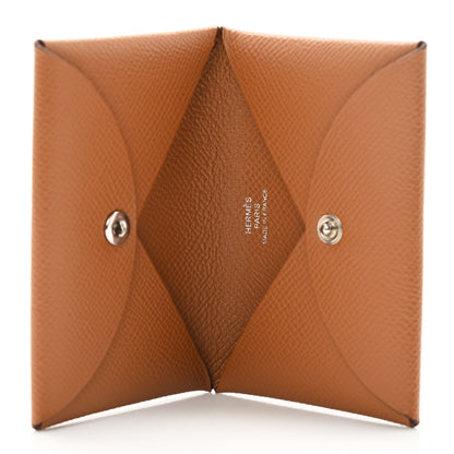 Hermes Epsom Calvi Card Case Gold 5 of 7