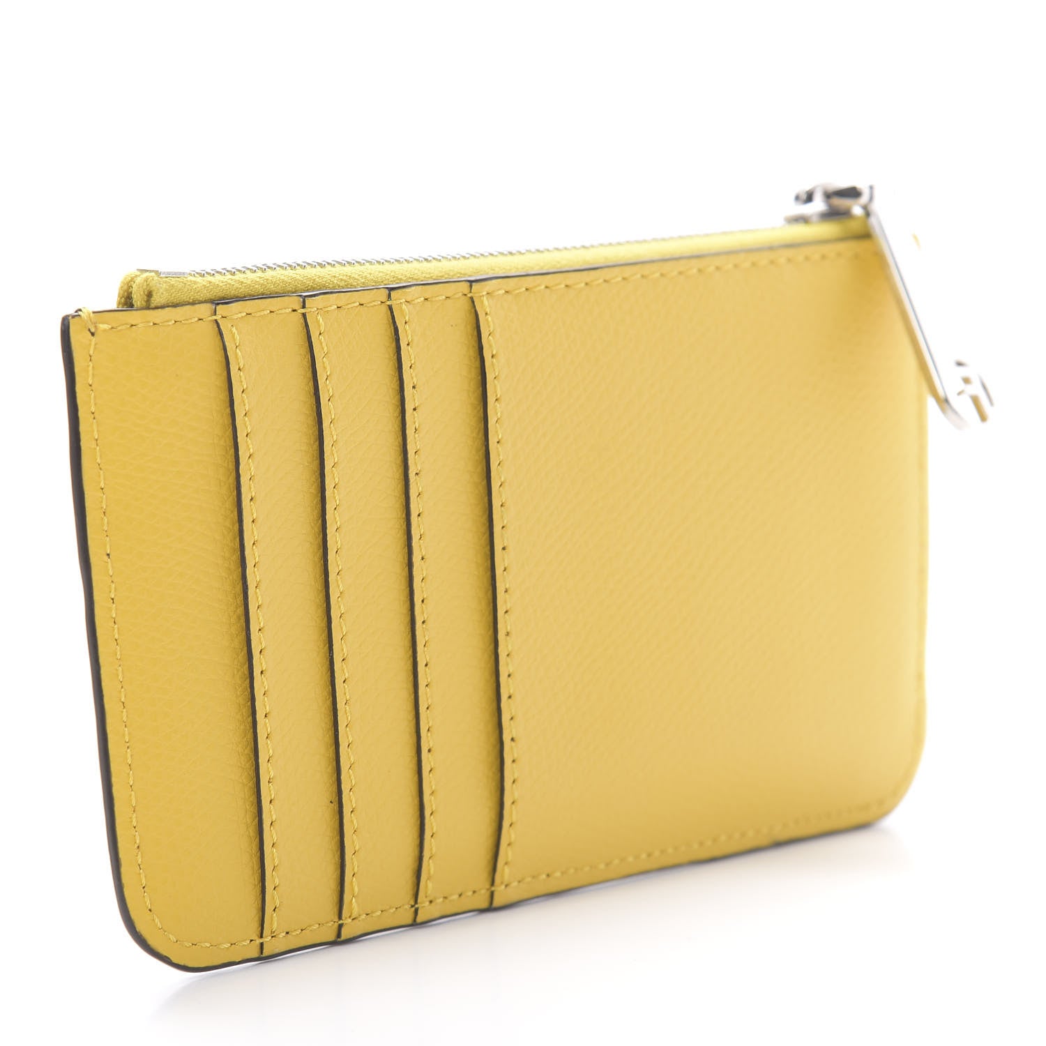 Fendi Vitello Cruise F is Fendi Bi-Color FF 1974 Embossed Key Case Pouch Maya Black Sunflower 3 of 8