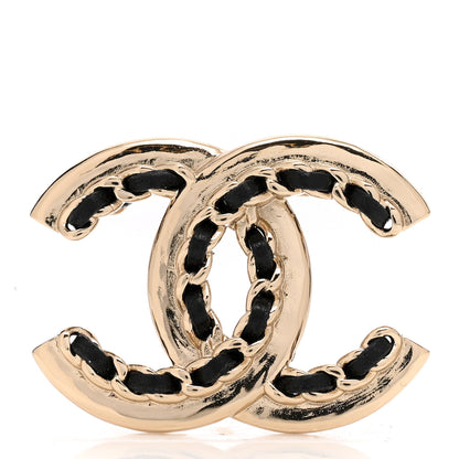 Chanel Lambskin Chain CC Chain Brooch Black Gold 1 of 5
