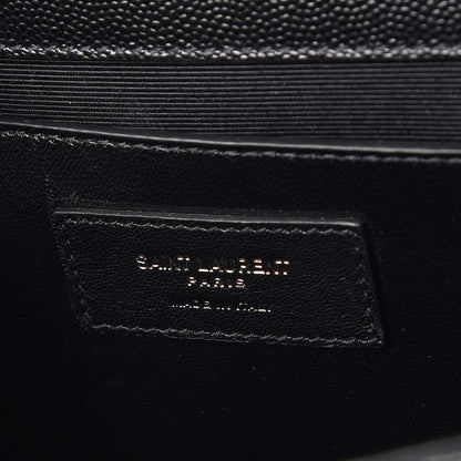 Saint Laurent Grain De Poudre Textured Mixed Matelasse Triquilt Medium Monogram Satchel Black 7 of 7