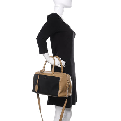 Saint Laurent Smooth Calfskin Bi-Color Duffle 6 Beige Black 3 of 10