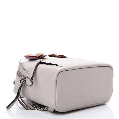 Fendi Vitello Dolce Floral Eyes Mini Backpack Grigio Polvere Multicolor 3 of 13