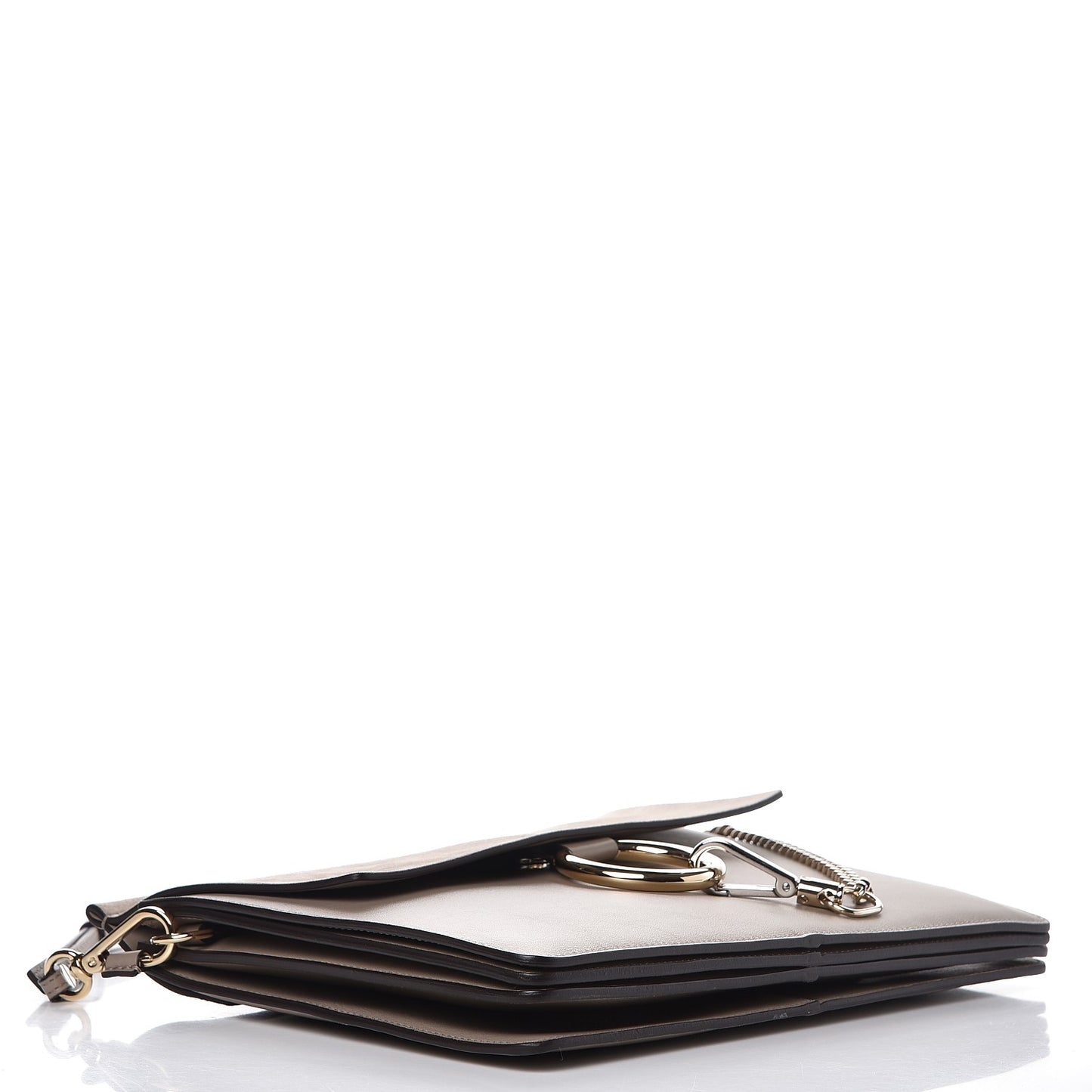Calfskin Suede Medium Faye Shoulder Bag Motty Grey