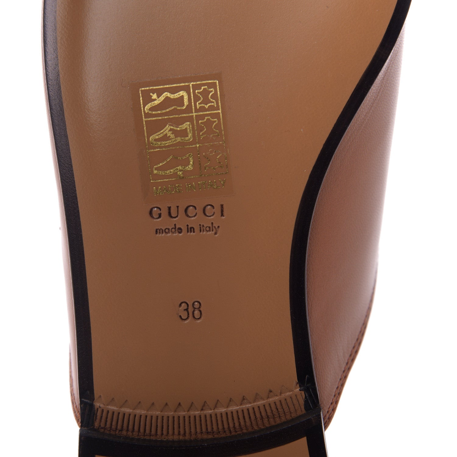 Gucci Malaga Kid Womens Princetown Slippers 38 Cognac 7 of 9
