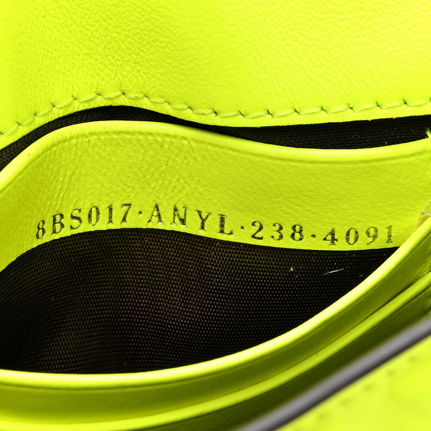 Fendi Nappa FF 1974 Embossed Mini Baguette Neon Yellow 7 of 10