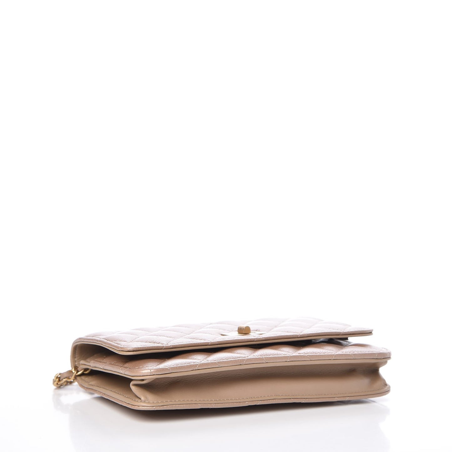 Metallic Aged Calfskin Reissue Wallet On Chain WOC Gold