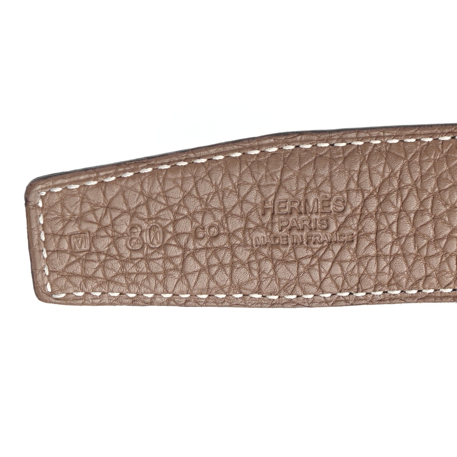 Hermes Box Togo 32mm Belt Strap 80 Black Etoupe 5 of 8