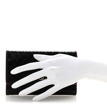 Chanel Calfskin Diamond Stitched Flap Wallet Black 2 of 15