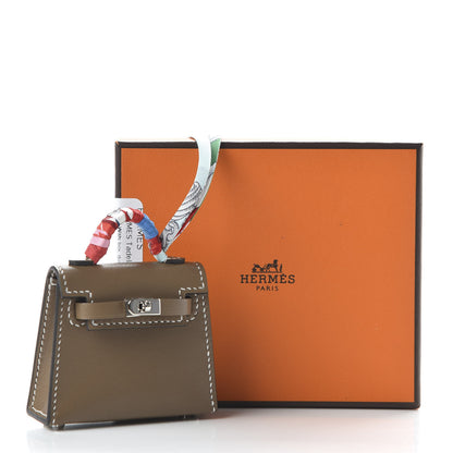 Hermes Tadelakt Mini Kelly Twilly Bag Charm Etoupe 4 of 4