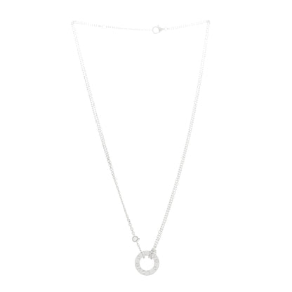 Cartier 18K White Gold 2 Diamond LOVE Necklace 3 of 5