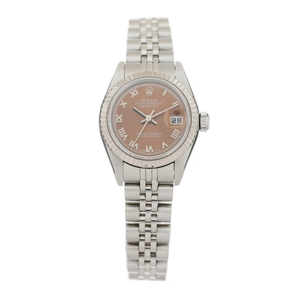 Rolex Stainless Steel 26mm Oyster Perpetual Datejust Watch Pink Roman 79174 1 of 4