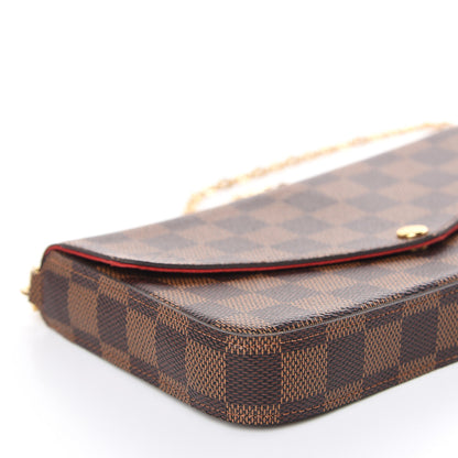 Louis Vuitton Damier Ebene Pochette Felicie Chain Wallet 7 of 11