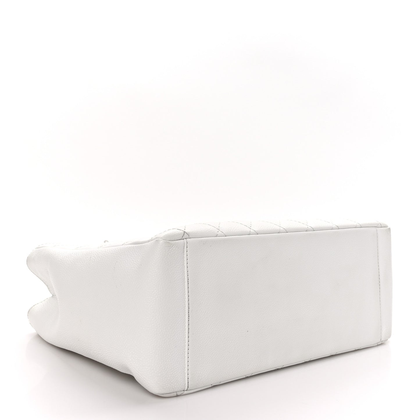 Caviar Quilted Grand Shopping Tote GST White