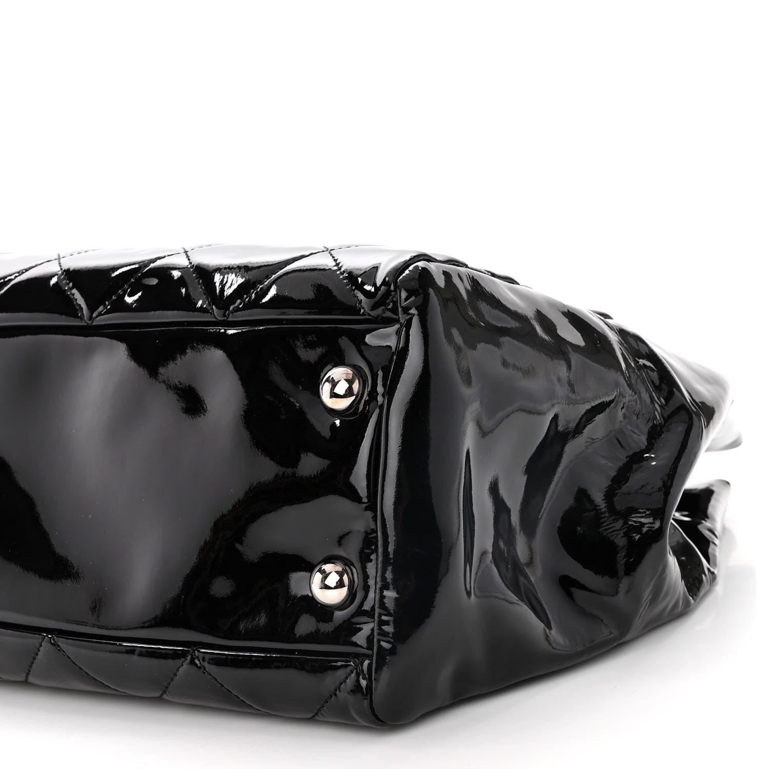 Chanel Patent Quilted Large Cells Tote Black Black 9 of 9