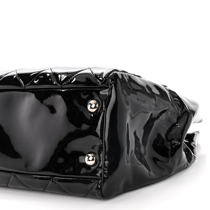 Chanel Patent Quilted Large Cells Tote Black Black 9 of 9