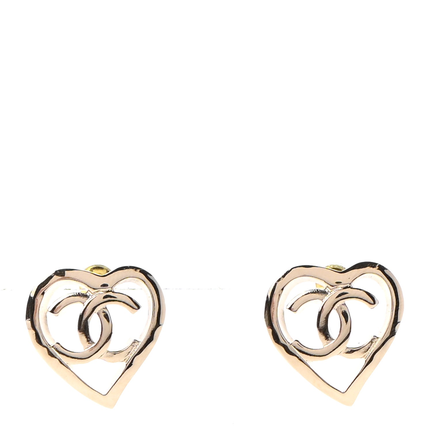Chanel Metal CC Heart Coco In Love Earrings Gold 1 of 4