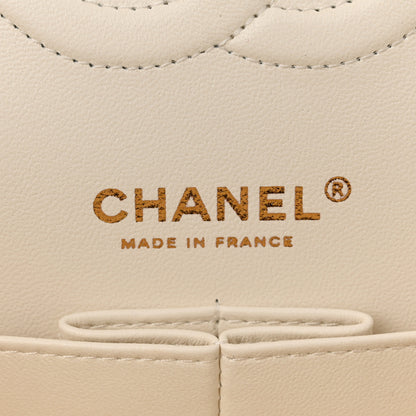 Chanel Caviar Quilted Medium Double Flap White 6 of 10
