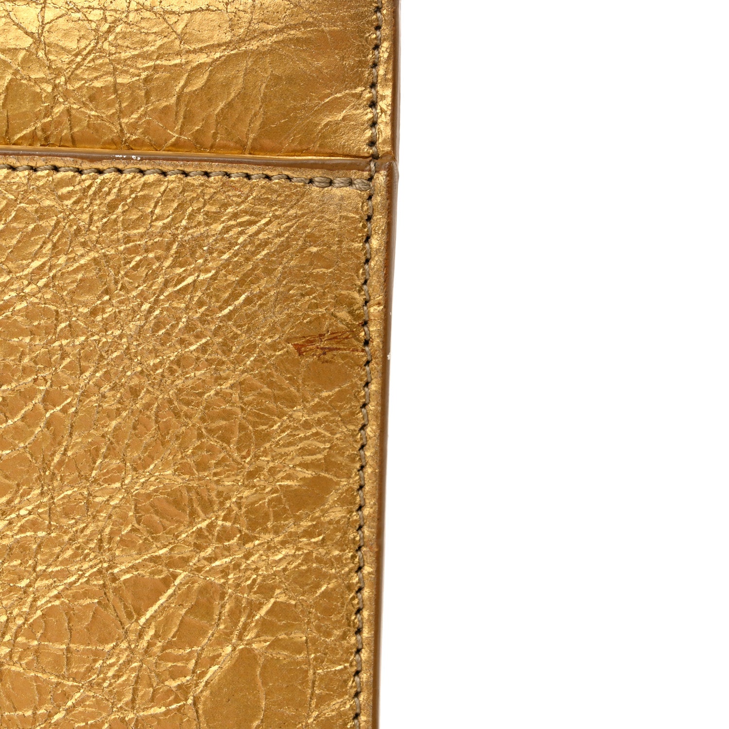 Saint Laurent Metallic Calfskin Fringe Small Monogram Satchel Gold 17 of 17