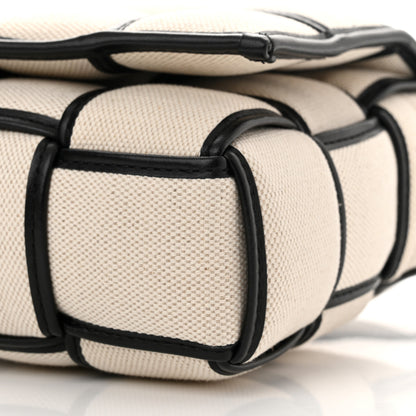 Bottega Veneta Canvas Intrecciato Padded Cassette Crossbody Bag Natural Black 10 of 10