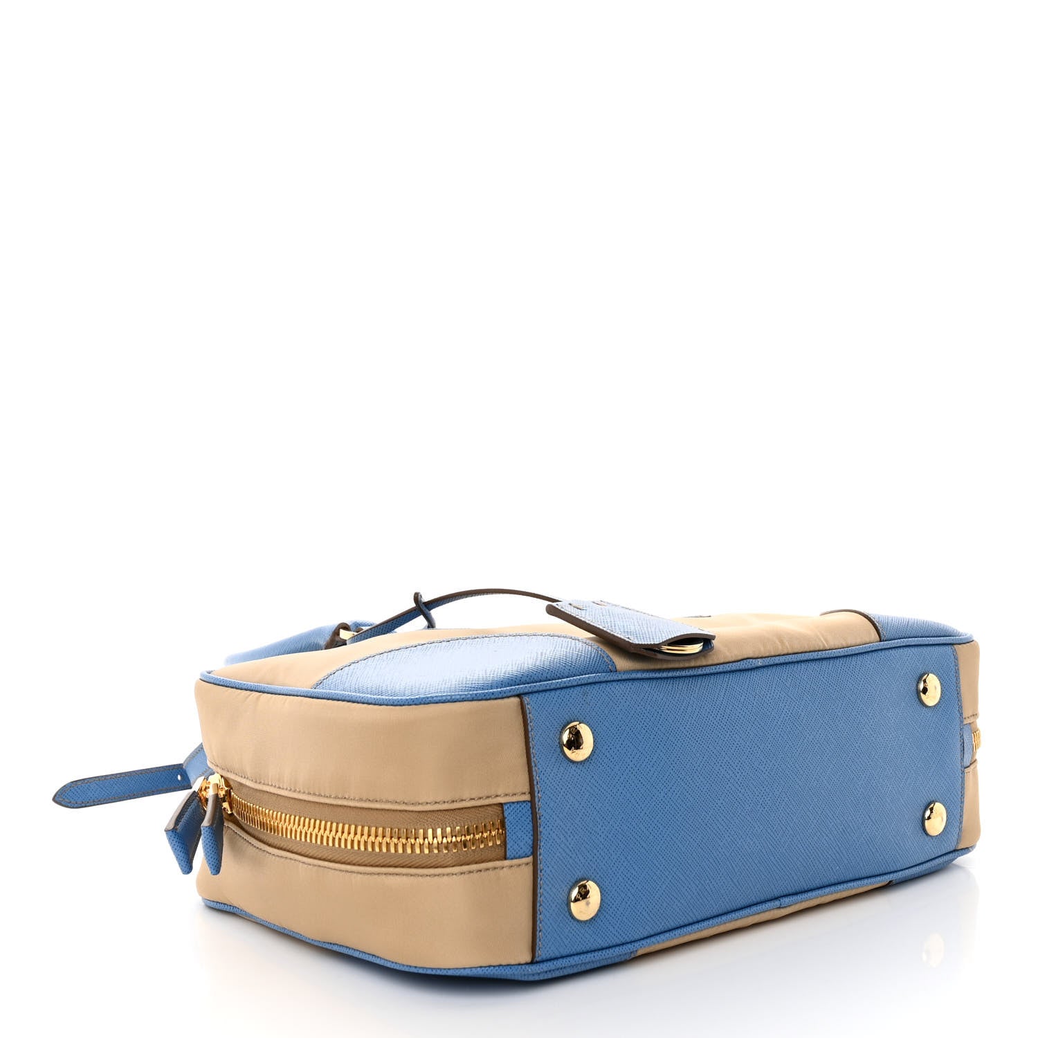 Prada Re-Nylon Saffiano Medium Re-Edition 1978 Two Handle Bag Camel Wave 4 of 9
