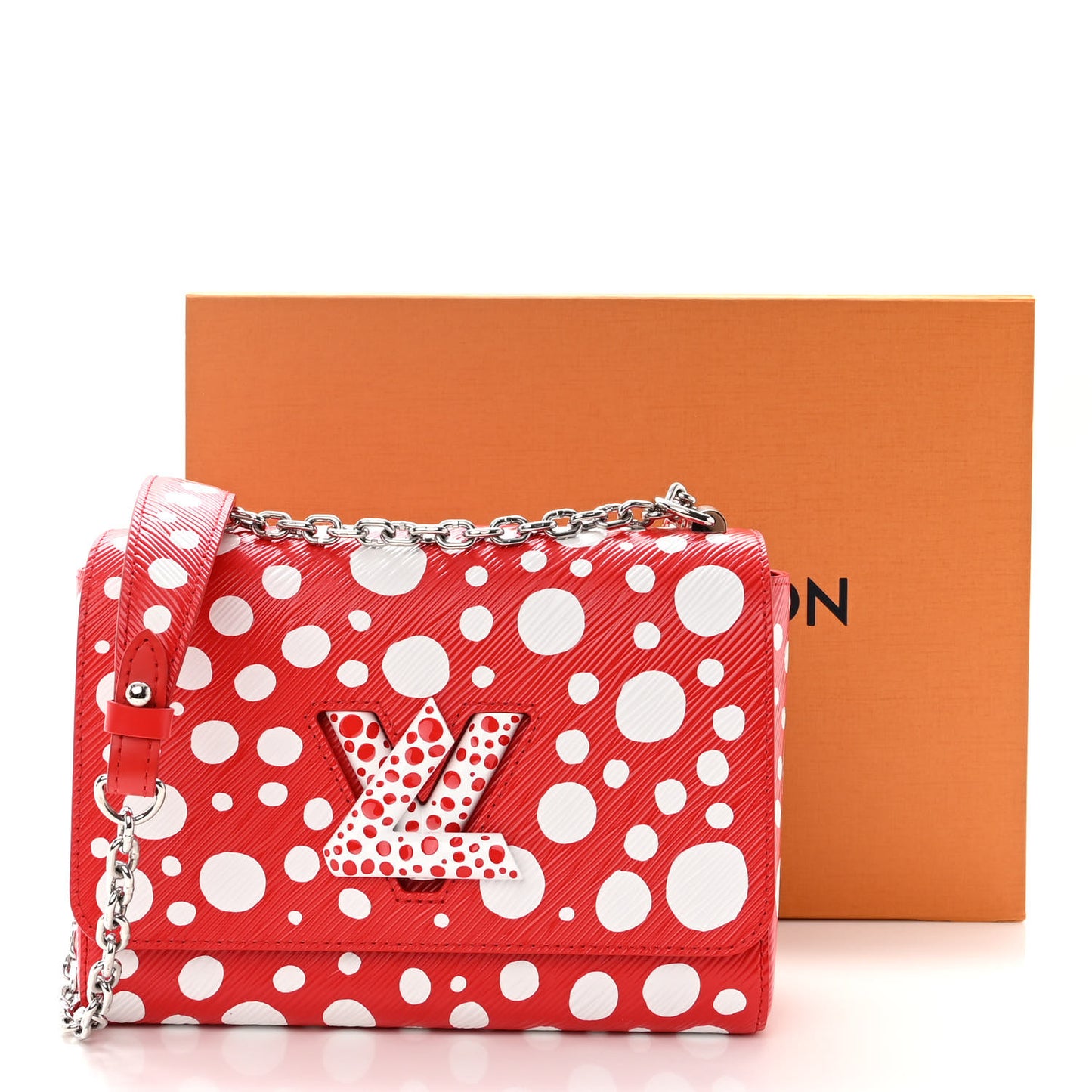 LV X YK Epi Infinity Dots Twist Shoulder Bag MM Red