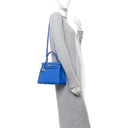 Hermes Togo Kelly Retourne 25 Bleu France 2 of 10