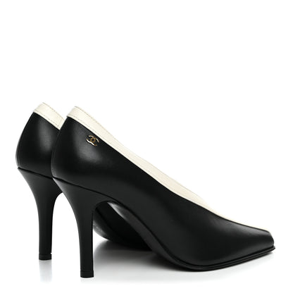 Chanel Lambskin Pumps 35.5 Black Ivory 5 of 10