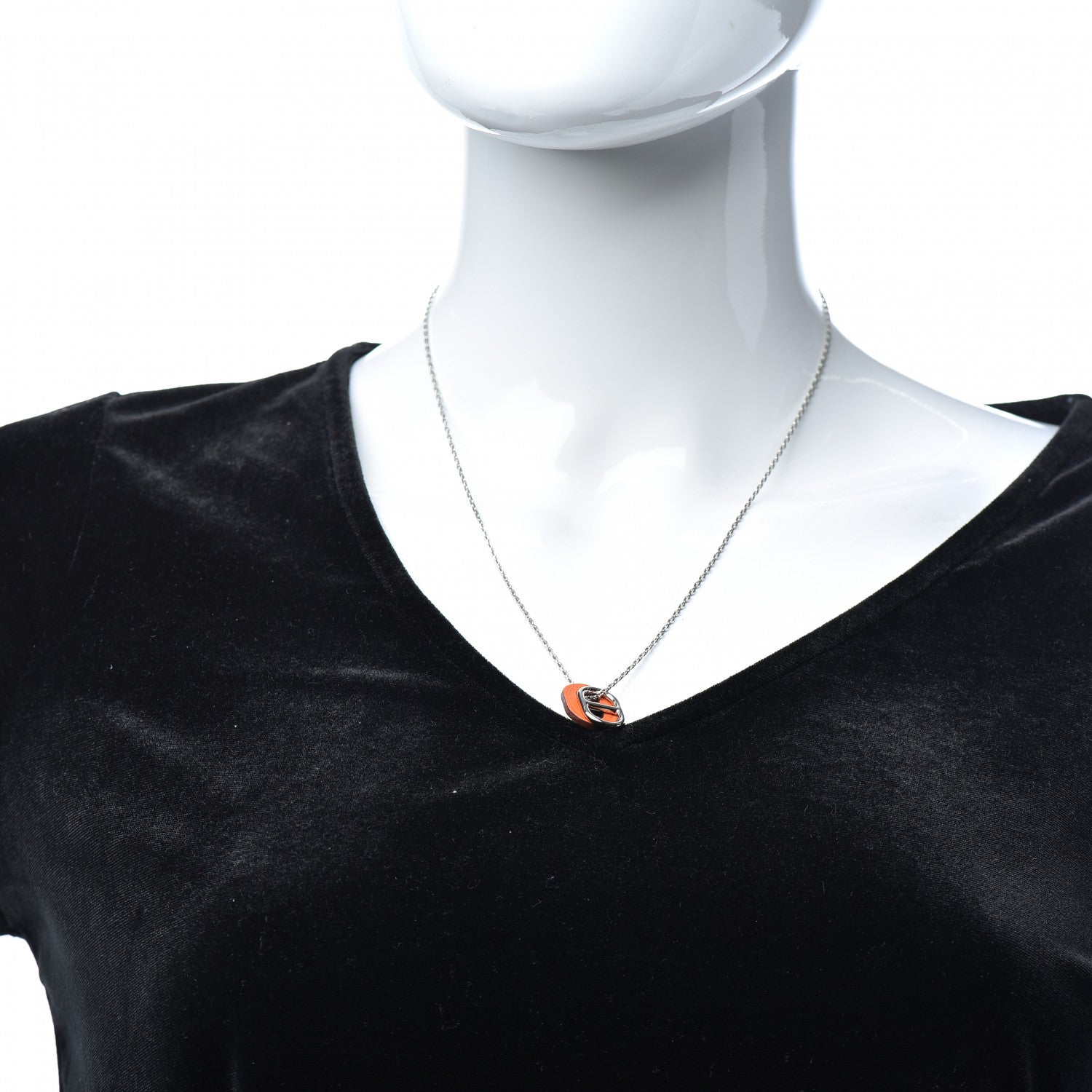 Hermes Swift O'Maillon Pendant Necklace Orange 2 of 5