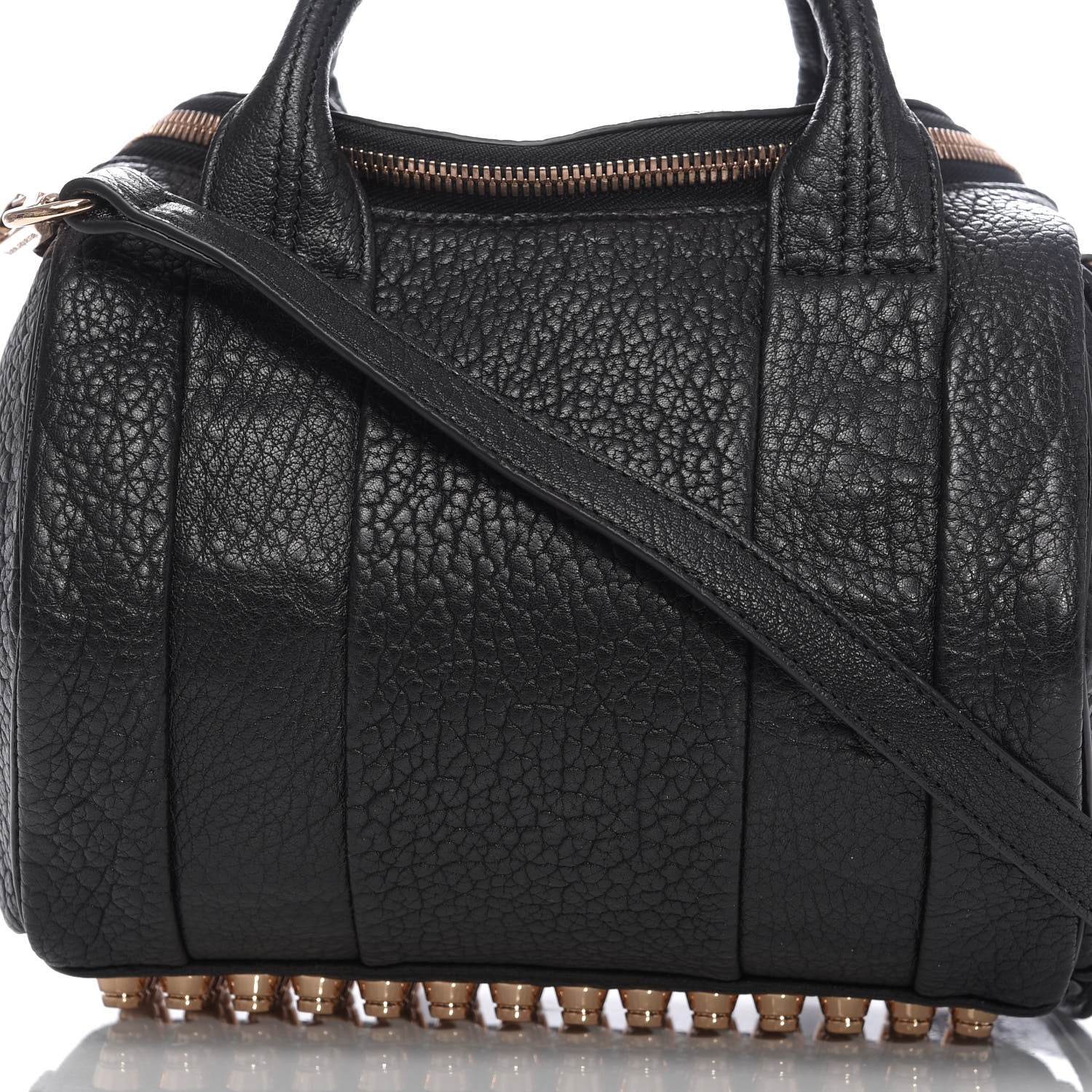 Alexander Wang Pebbled Lambskin Rockie Black Rose Gold Hardware 9 of 9