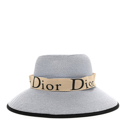 Christian Dior Straw Logo Hat Blue 1 of 11