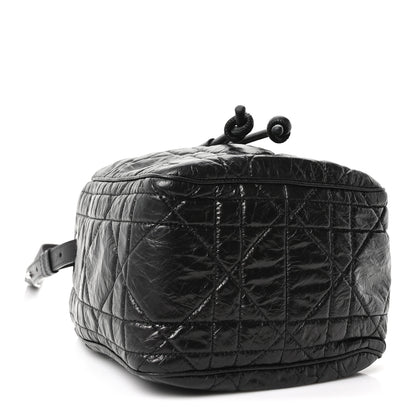 Christian Dior Crinkled Calfskin Macrocannage Small D-Motion Bag Black 4 of 10