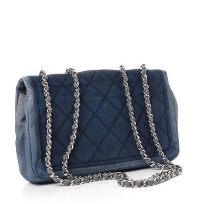 Chanel Denim Quilted Small Medallion Flap Blue 3 of 11