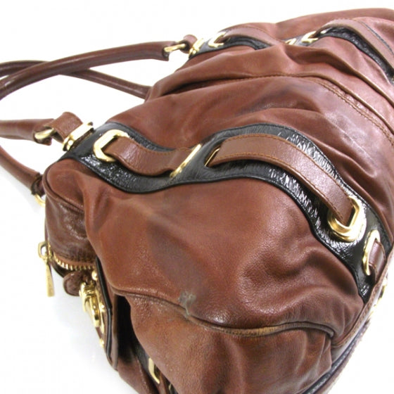 Leather Striping Bowler Chestnut
