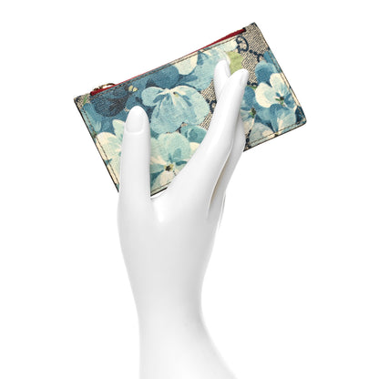 Gucci GG Supreme Monogram Blooms Coin Case Card Holder Beige Blue Navy Hibiscus Red 2 of 9