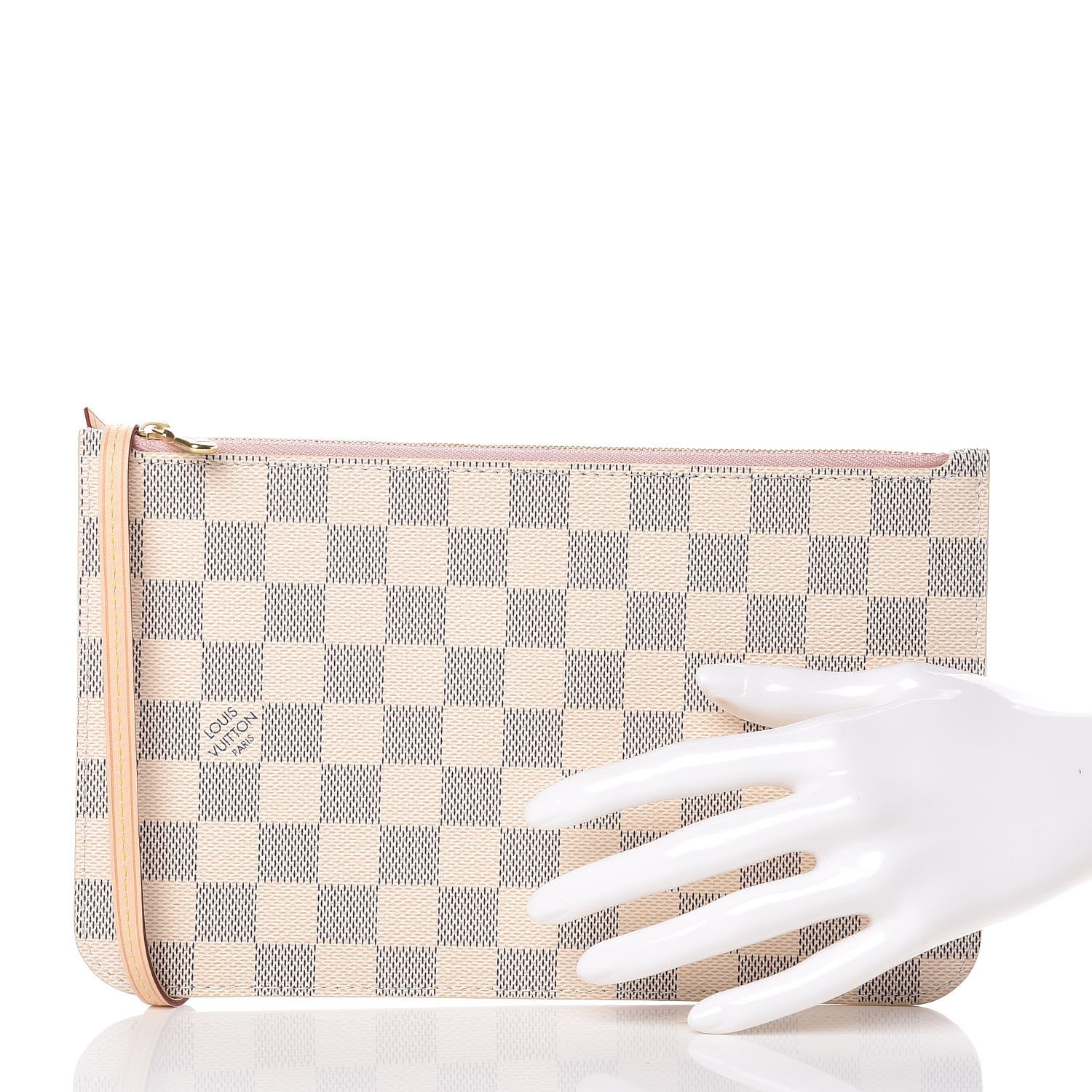 Louis Vuitton Damier Azur Neverfull MM GM Pochette Rose Ballerine 2 of 7