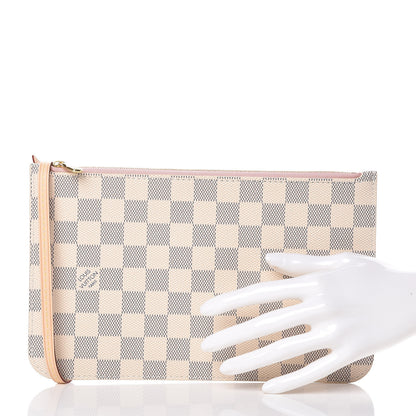 Louis Vuitton Damier Azur Neverfull MM GM Pochette Rose Ballerine 2 of 7