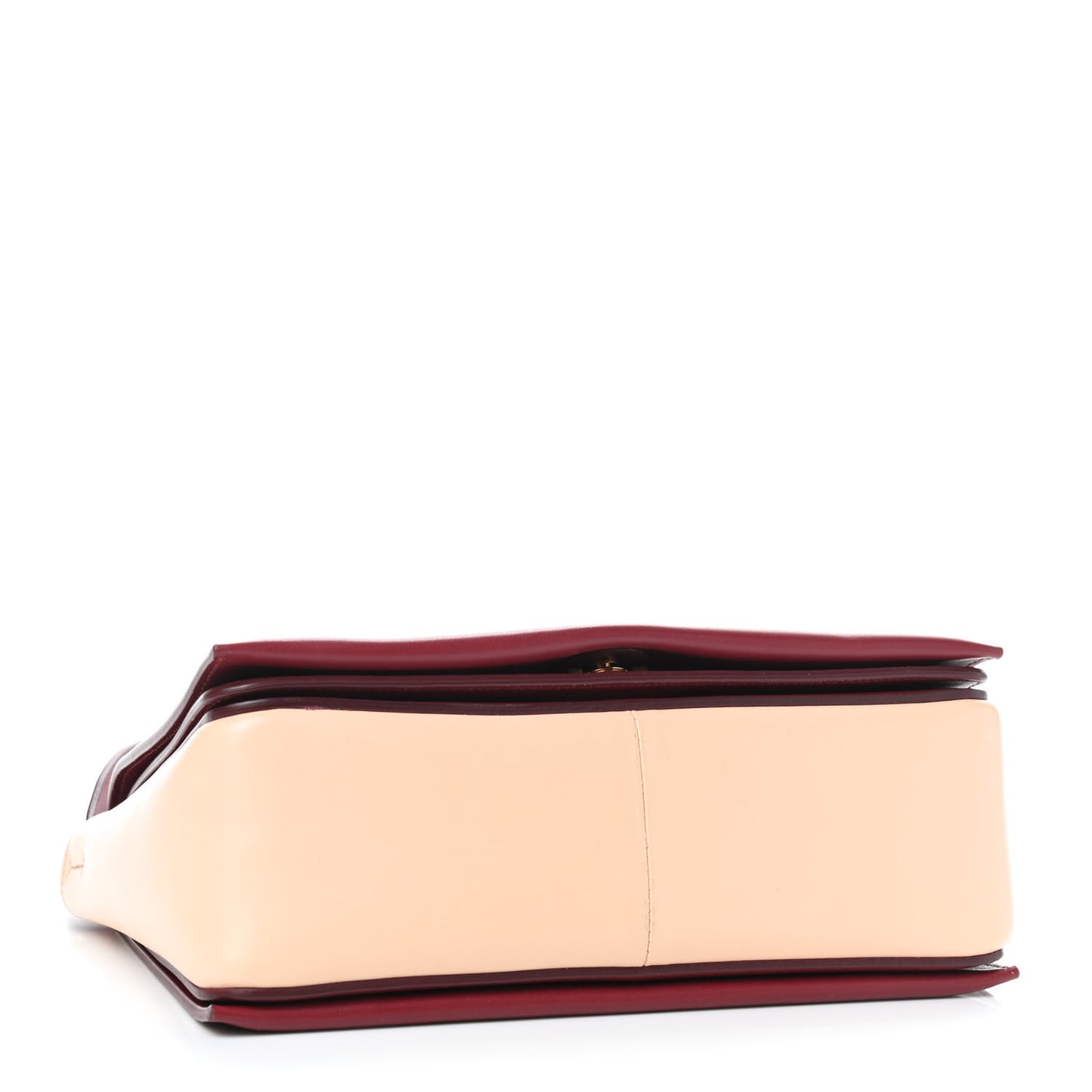 Shiny Smooth Calfskin Medium Frame Shoulder Bag Ruby Nude