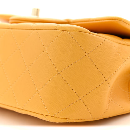 Chanel Lambskin Quilted Mini Top Handle Rectangular Flap Yellow 10 of 11