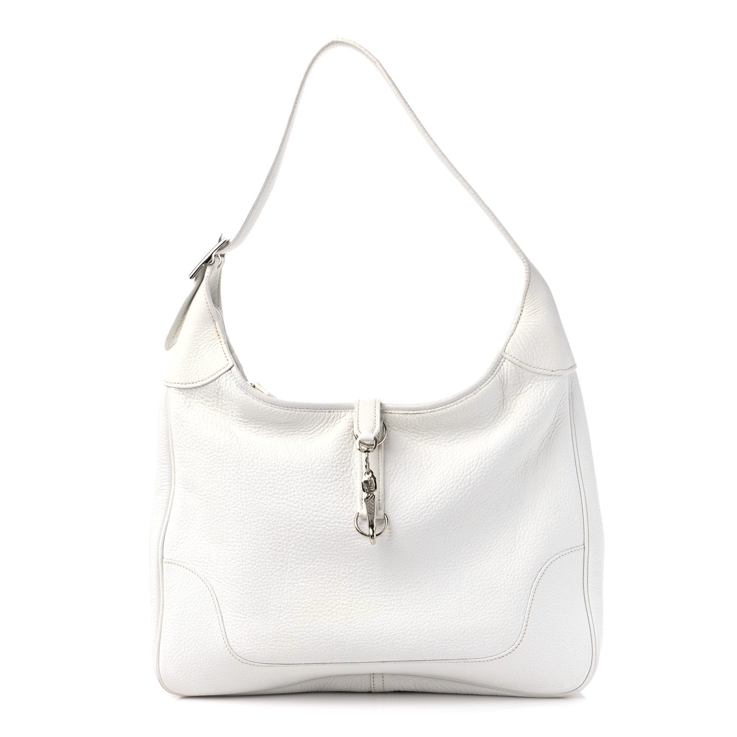 Hermes Taurillon Clemence Sac Trim II 35 White 1 of 15