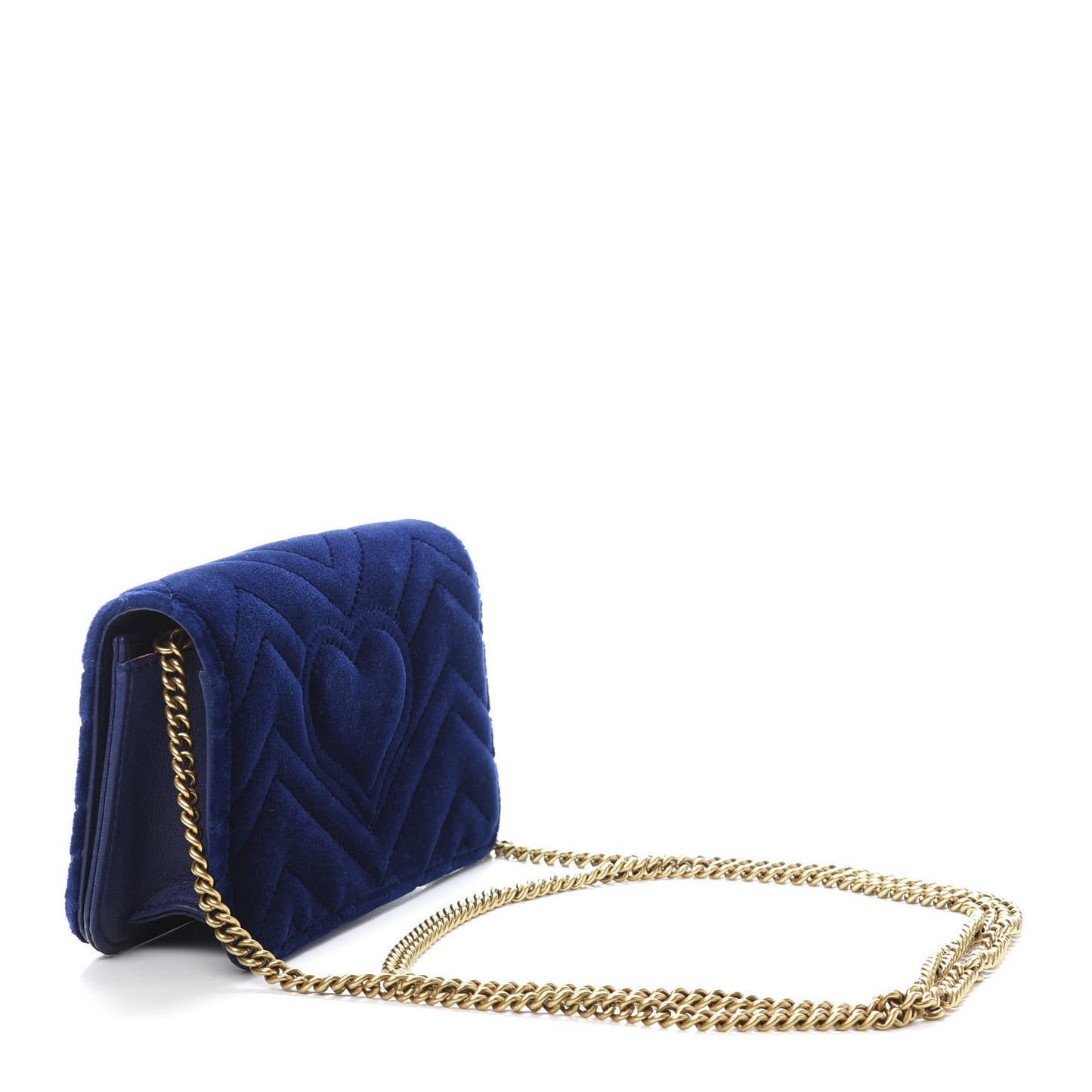 Velvet Matelasse GG Marmont Mini Bag Cobalt Blue